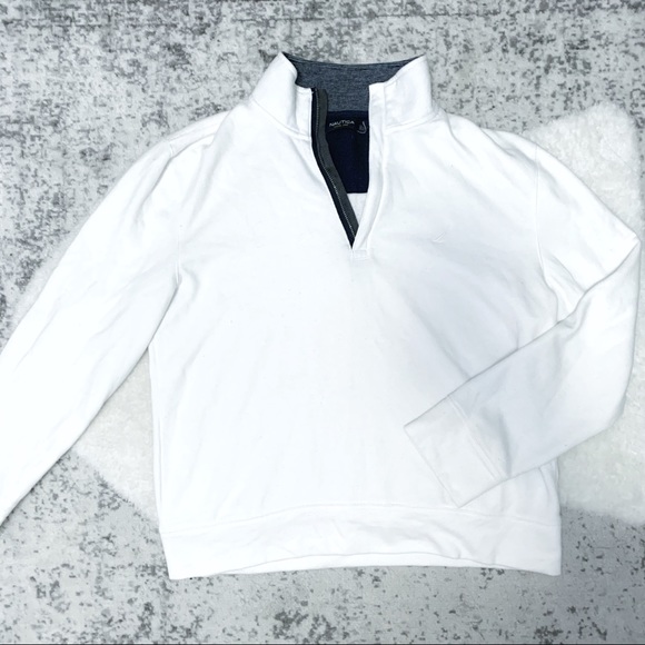 Nautica Sweaters - Nautica white half zip pullover sweater
